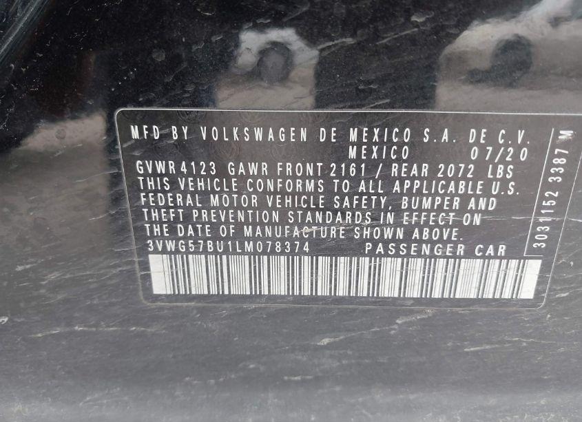 Photo 9 of 2020 Volkswagen Jetta 1.4T SEL PREMIUM (VIN 3VWG57BU1LM078374)