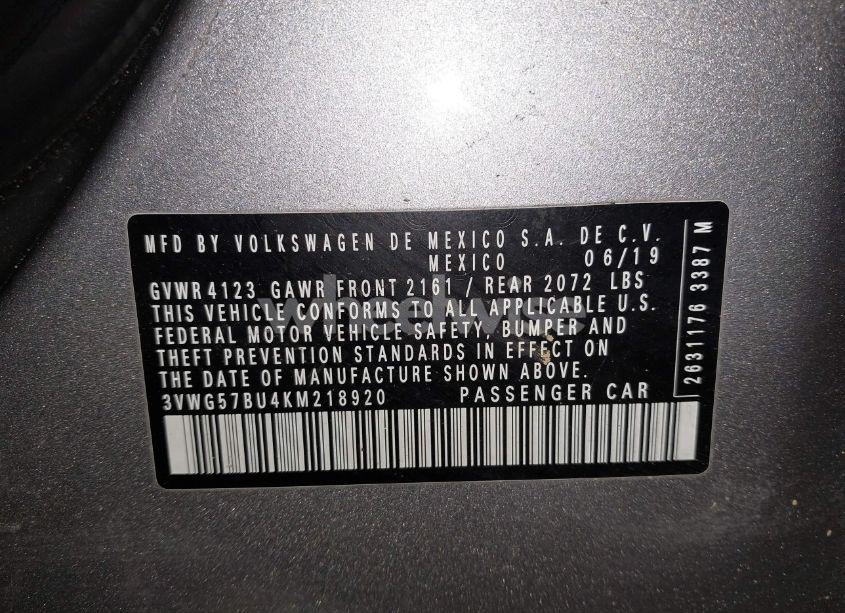 Photo 9 of 2019 Volkswagen Jetta 1.4T SEL PREMIUM (VIN 3VWG57BU4KM218920)