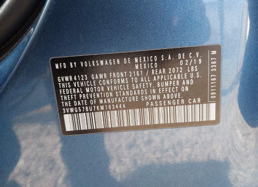 Photo 9 of 2019 Volkswagen Jetta 1.4T SEL PREMIUM (VIN 3VWG57BU7KM163444)