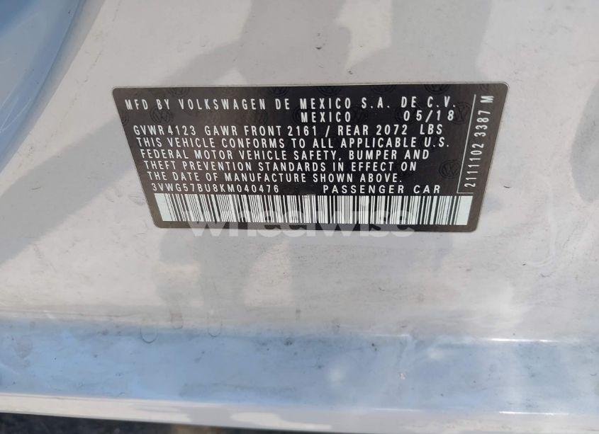 Photo 9 of 2019 Volkswagen Jetta SEL PREMIUM (VIN 3VWG57BU8KM040476)