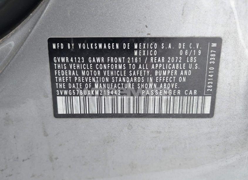 Photo 9 of 2019 Volkswagen Jetta 1.4T SEL PREMIUM (VIN 3VWG57BUXKM219442)