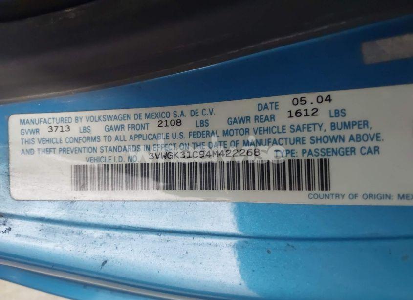 Photo 9 of 2004 Volkswagen New BEETLE COUPE (VIN 3VWGK31C94M422268)