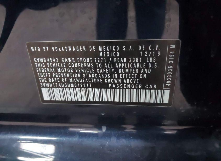 Photo 9 of 2017 Volkswagen Golf ALLTRACK TSI S/TSI SE/TSI SEL (VIN 3VWH17AU3HM519317)