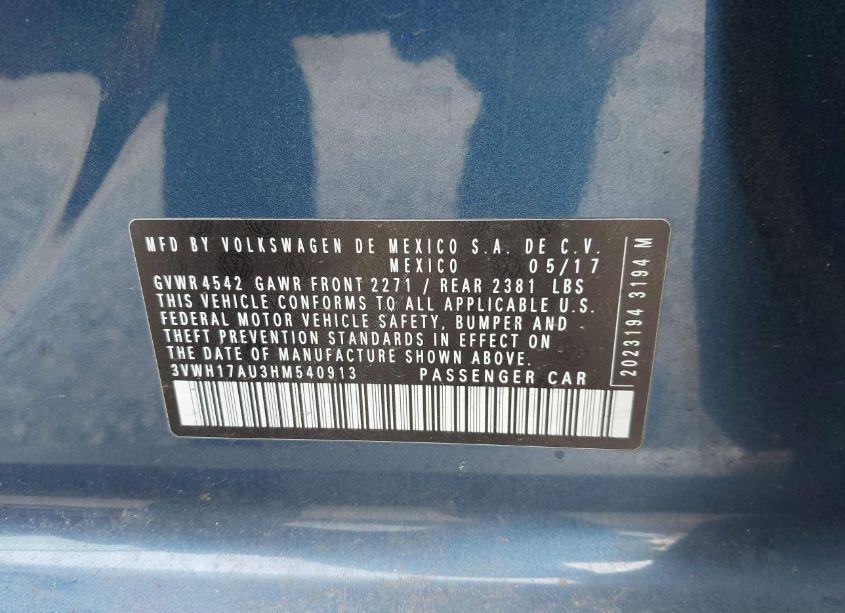 Photo 9 of 2017 Volkswagen Golf ALLTRACK TSI S/TSI SE/TSI SEL (VIN 3VWH17AU3HM540913)