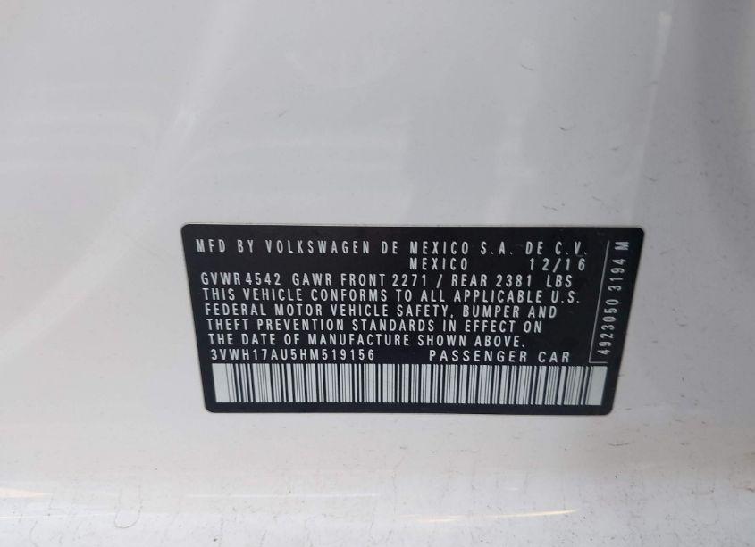 Photo 9 of 2017 Volkswagen Golf ALLTRACK TSI S/TSI SE/TSI SEL (VIN 3VWH17AU5HM519156)