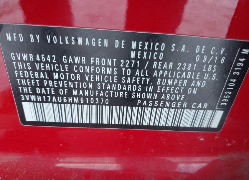 Photo 9 of 2017 Volkswagen Golf ALLTRACK TSI S/TSI SE/TSI SEL (VIN 3VWH17AU6HM510370)