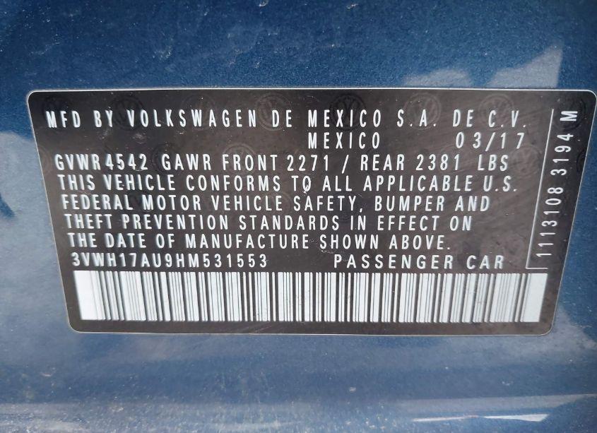 Photo 9 of 2017 Volkswagen Golf ALLTRACK TSI S/TSI SE/TSI SEL (VIN 3VWH17AU9HM531553)