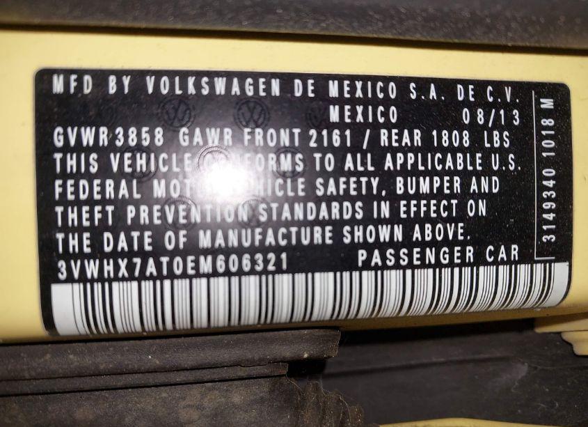 Photo 9 of 2014 Volkswagen Beetle 2.5L (VIN 3VWHX7AT0EM606321)