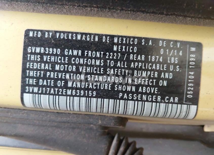 Photo 9 of 2014 Volkswagen Beetle 1.8T (VIN 3VWJ17AT2EM639159)