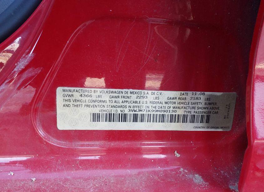 Photo 9 of 2009 Volkswagen Jetta S (VIN 3VWJM71K99M090130)