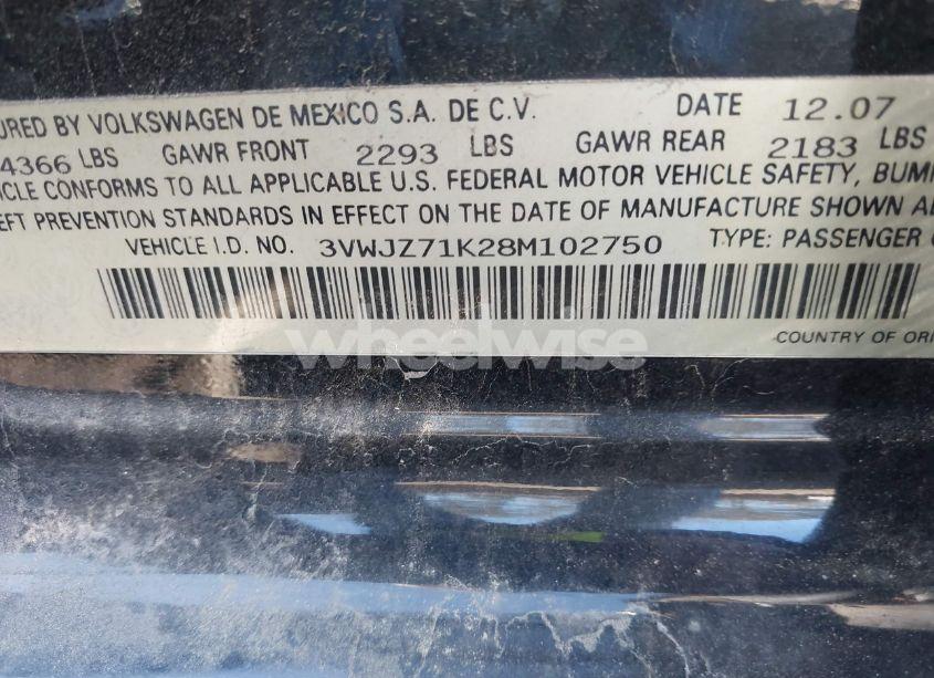 Photo 14 of 2008 Volkswagen Jetta S (VIN 3VWJZ71K28M102750)