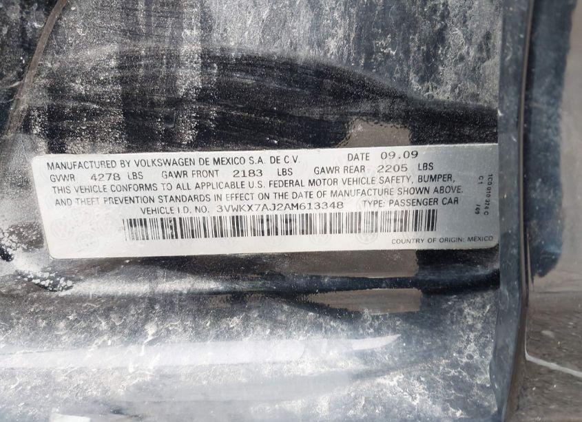 Photo 9 of 2010 Volkswagen Jetta S (VIN 3VWKX7AJ2AM613348)