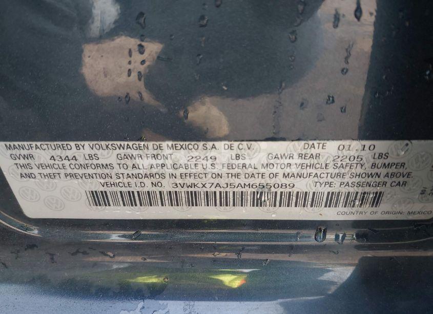 Photo 9 of 2010 Volkswagen Jetta S (VIN 3VWKX7AJ5AM655089)