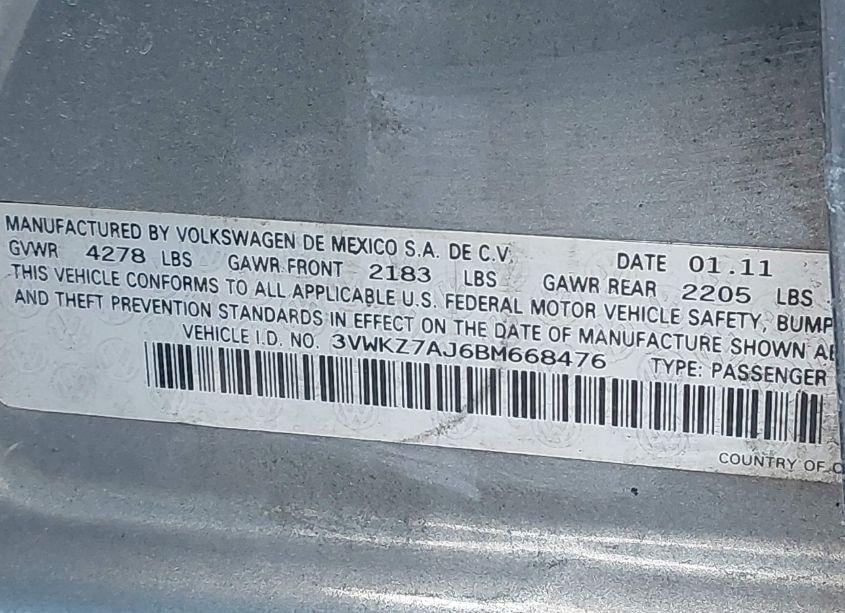 Photo 9 of 2011 Volkswagen Jetta SPORTWAGEN 2.5L S (VIN 3VWKZ7AJ6BM668476)