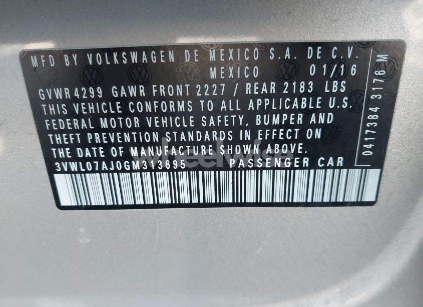 Photo 9 of 2016 Volkswagen Jetta 1.8T SEL (VIN 3VWL07AJ0GM313695)