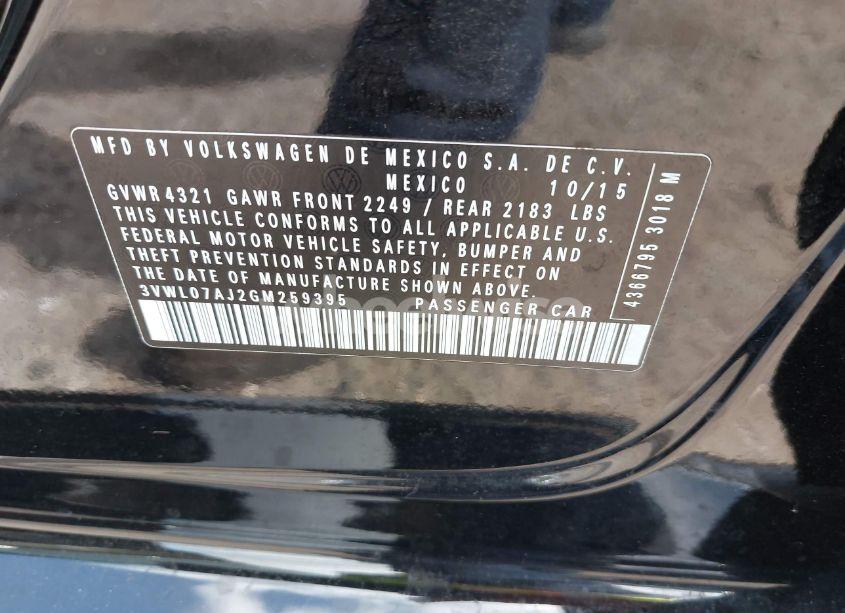 Photo 9 of 2016 Volkswagen Jetta 1.8T SEL (VIN 3VWL07AJ2GM259395)