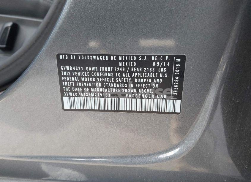 Photo 9 of 2015 Volkswagen Jetta 1.8T SEL (VIN 3VWL07AJ3FM219163)