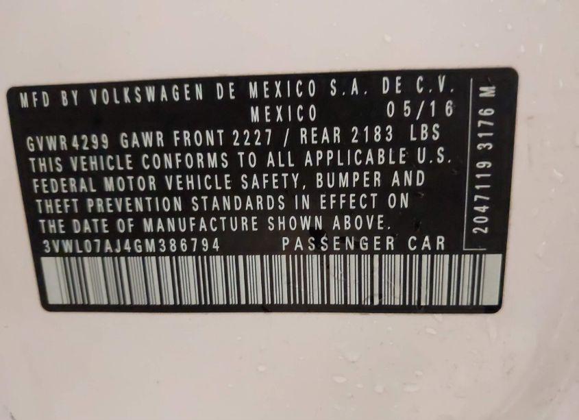 Photo 9 of 2016 Volkswagen Jetta 1.8T SEL (VIN 3VWL07AJ4GM386794)