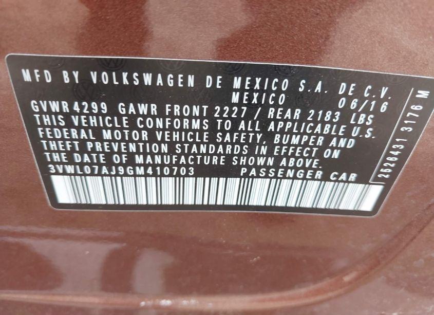 Photo 9 of 2016 Volkswagen Jetta 1.8T SEL/1.8T SEL PREMIUM (VIN 3VWL07AJ9GM410703)