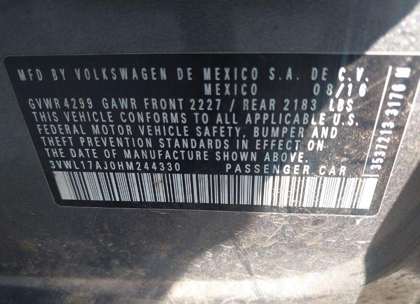 Photo 9 of 2017 Volkswagen Jetta 1.8T SEL (VIN 3VWL17AJ0HM244330)