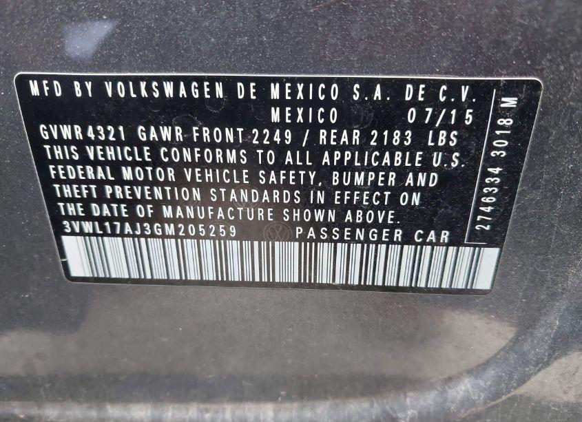 Photo 9 of 2016 Volkswagen Jetta 1.8T SEL (VIN 3VWL17AJ3GM205259)