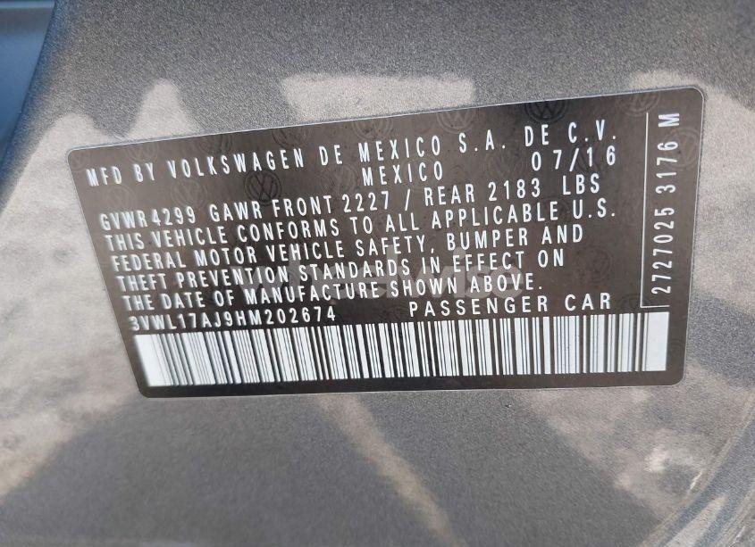 Photo 7 of 2017 Volkswagen Jetta 1.8T SEL (VIN 3VWL17AJ9HM202674)