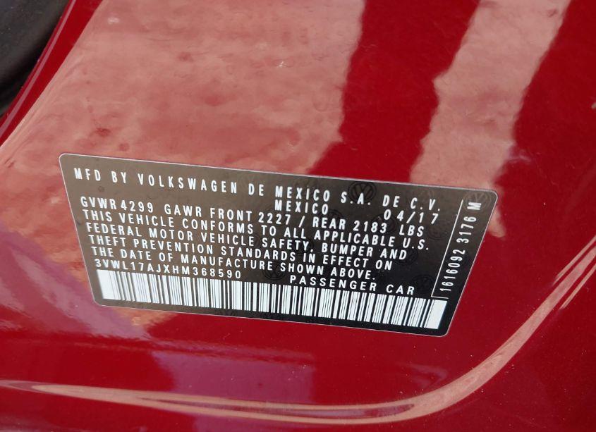 Photo 9 of 2017 Volkswagen Jetta 1.8T SEL/1.8T SEL PREMIUM (VIN 3VWL17AJXHM368590)