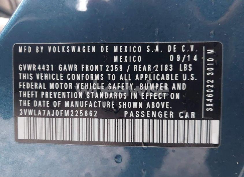 Photo 9 of 2015 Volkswagen Jetta 2.0L TDI SE (VIN 3VWLA7AJ0FM225662)