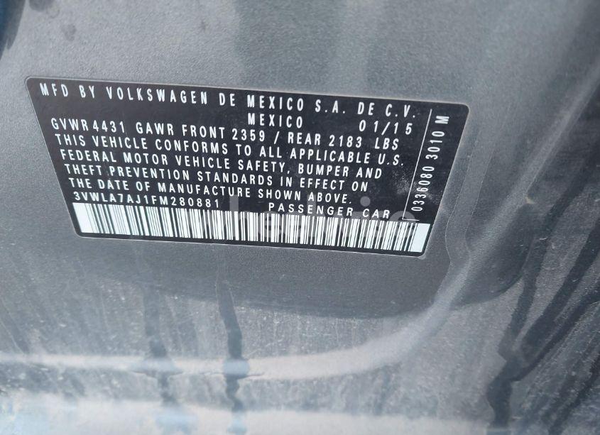 Photo 9 of 2015 Volkswagen Jetta 2.0L TDI S (VIN 3VWLA7AJ1FM280881)