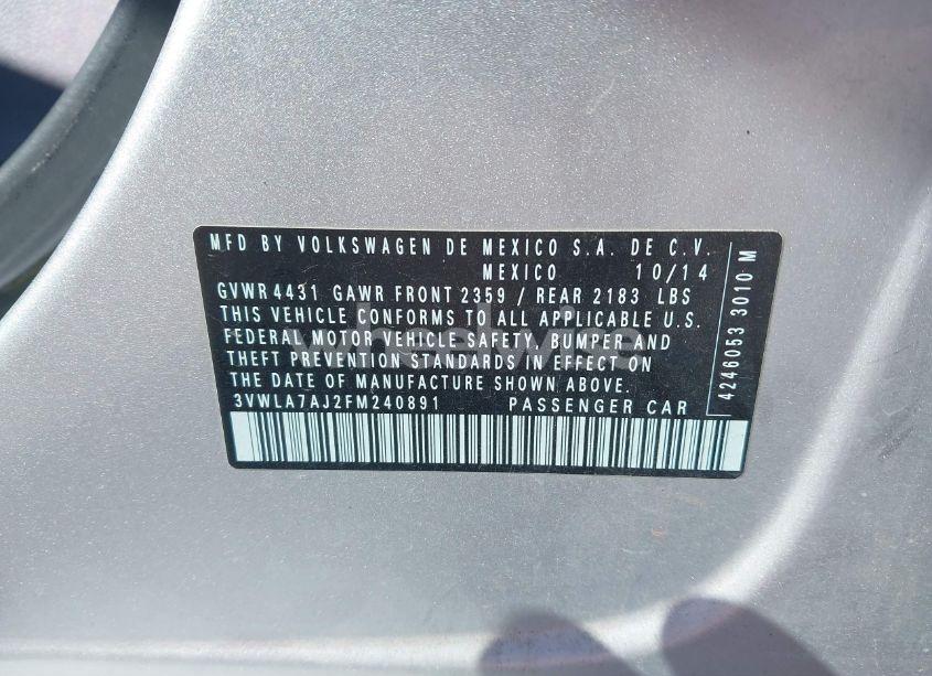 Photo 9 of 2015 Volkswagen Jetta 2.0L TDI SEL (VIN 3VWLA7AJ2FM240891)