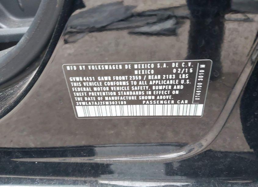 Photo 9 of 2015 Volkswagen Jetta 2.0L TDI SE (VIN 3VWLA7AJ2FM302189)