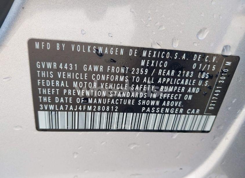 Photo 9 of 2015 Volkswagen Jetta 2.0L TDI S (VIN 3VWLA7AJ4FM280812)