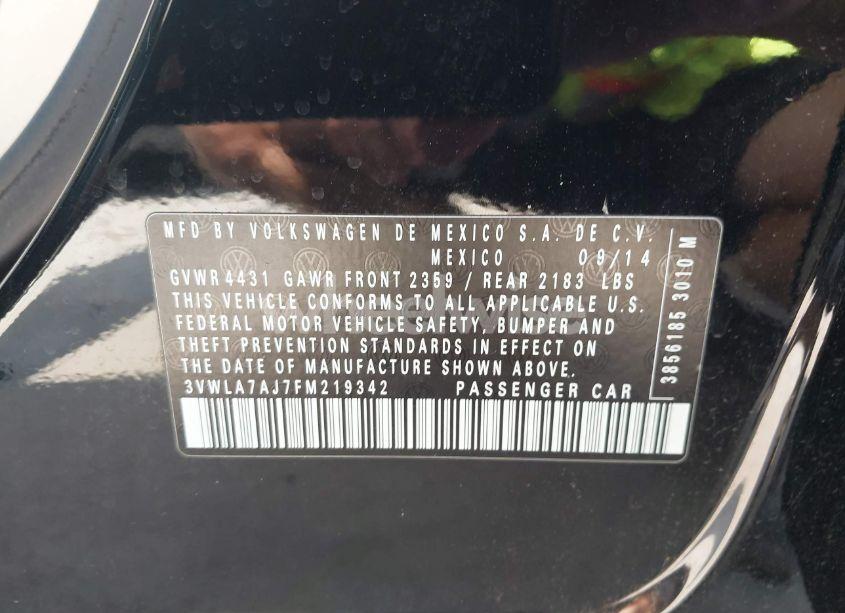 Photo 9 of 2015 Volkswagen Jetta 2.0L TDI SE (VIN 3VWLA7AJ7FM219342)