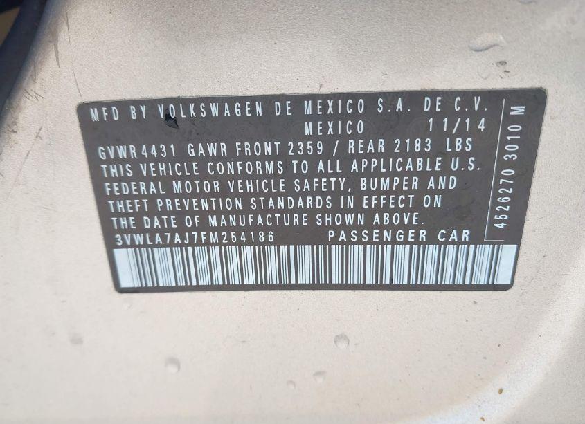 Photo 9 of 2015 Volkswagen Jetta 2.0L TDI SE (VIN 3VWLA7AJ7FM254186)