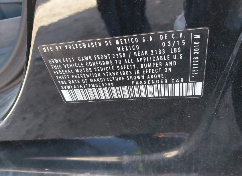 Photo 9 of 2015 Volkswagen Jetta 2.0L TDI SE (VIN 3VWLA7AJ7FM329288)