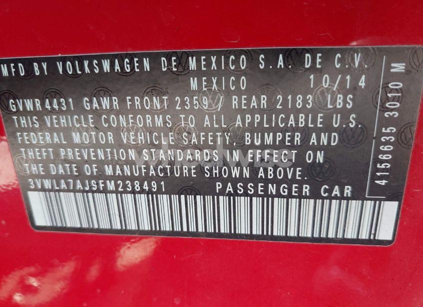 Photo 9 of 2015 Volkswagen Jetta 2.0L TDI SEL (VIN 3VWLA7AJ9FM238491)