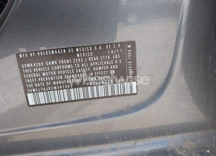 Photo 9 of 2012 Volkswagen Jetta 2.0L TDI (VIN 3VWLL7AJ0CM341353)