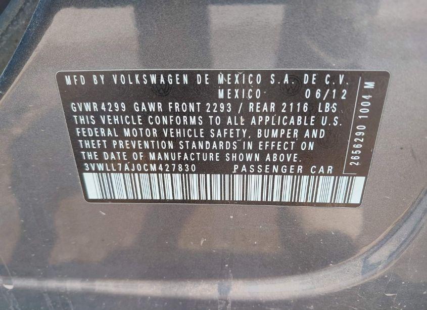 Photo 9 of 2012 Volkswagen Jetta 2.0L TDI (VIN 3VWLL7AJ0CM427830)