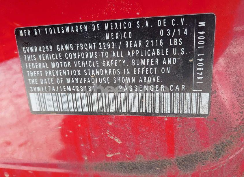 Photo 9 of 2014 Volkswagen Jetta 2.0L TDI (VIN 3VWLL7AJ1EM428181)