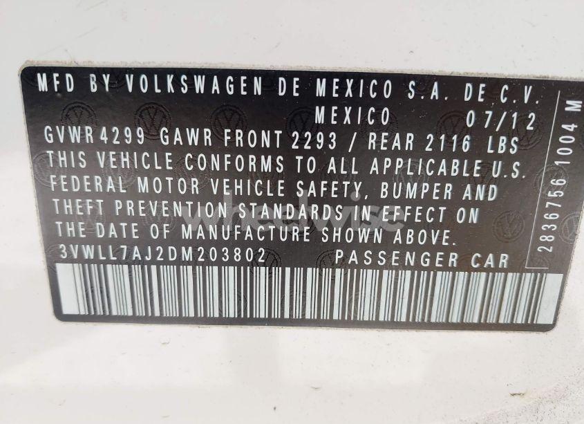 Photo 9 of 2013 Volkswagen Jetta 2.0L TDI (VIN 3VWLL7AJ2DM203802)