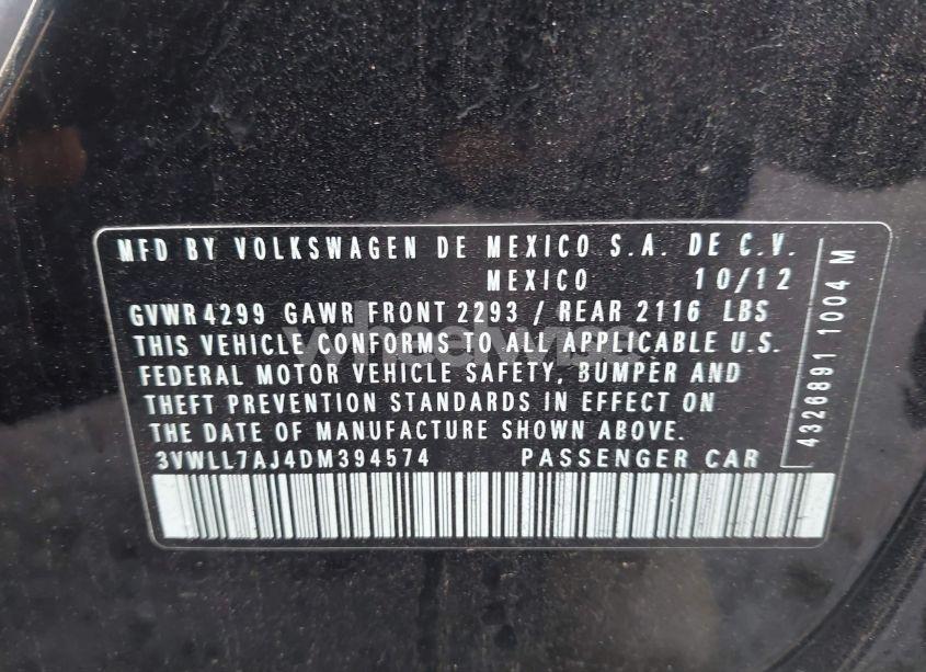 Photo 9 of 2013 Volkswagen Jetta 2.0L TDI (VIN 3VWLL7AJ4DM394574)