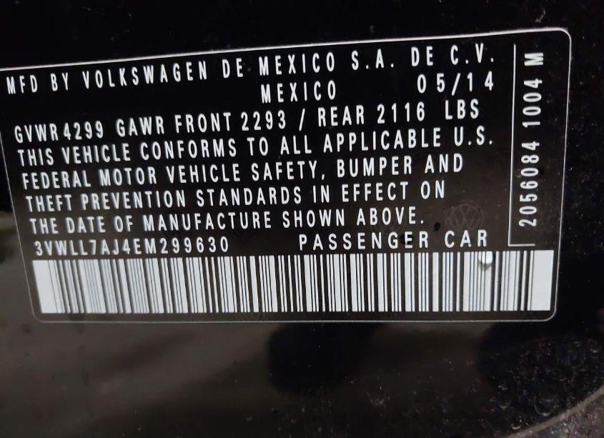 Photo 9 of 2014 Volkswagen Jetta 2.0L TDI VALUE EDITION (VIN 3VWLL7AJ4EM299630)