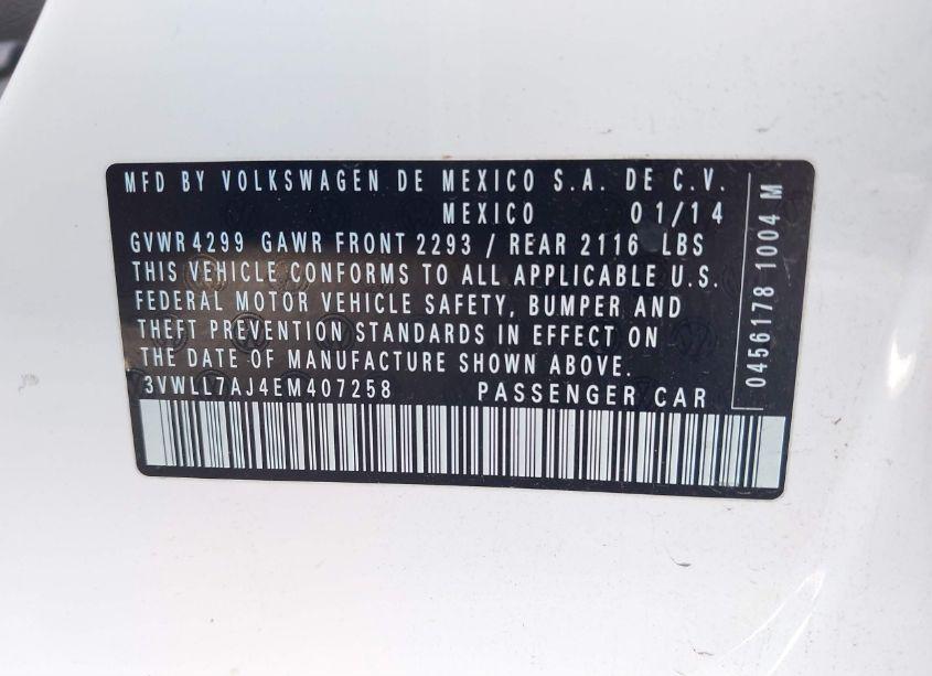 Photo 9 of 2014 Volkswagen Jetta 2.0L TDI (VIN 3VWLL7AJ4EM407258)