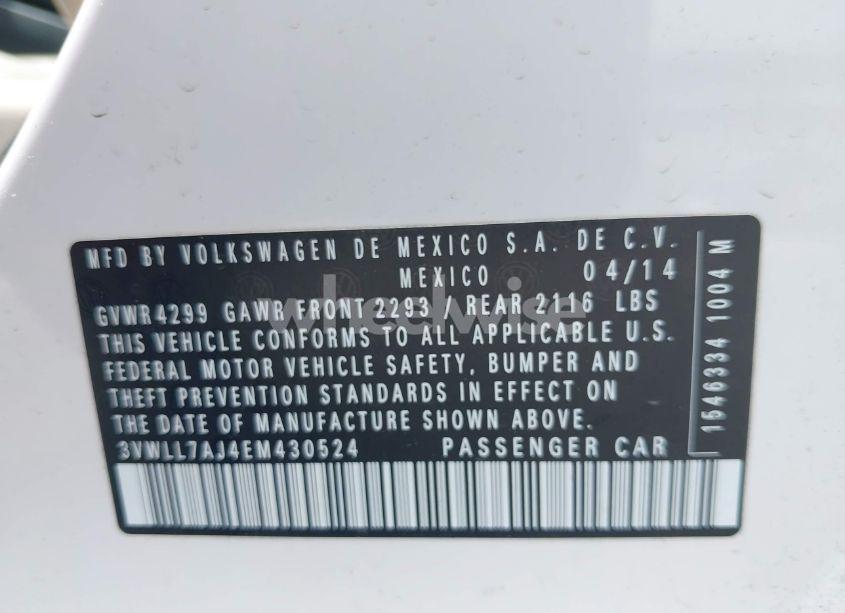 Photo 9 of 2014 Volkswagen Jetta 2.0L TDI (VIN 3VWLL7AJ4EM430524)