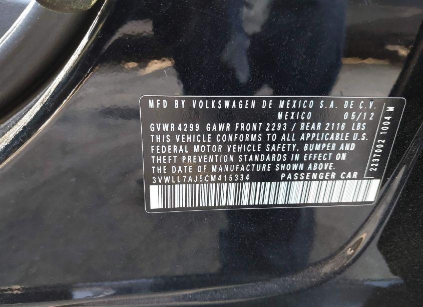 Photo 9 of 2012 Volkswagen Jetta 2.0L TDI (VIN 3VWLL7AJ5CM415334)