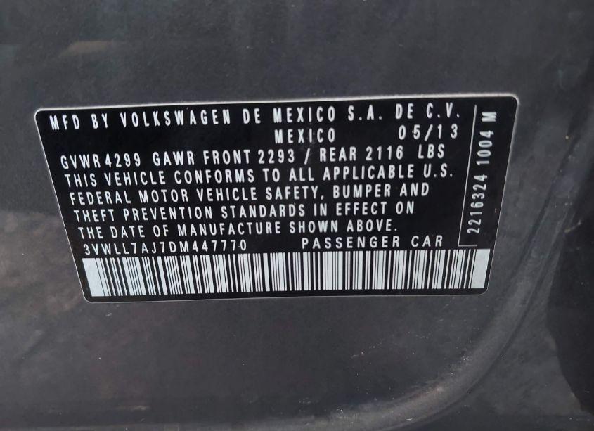 Photo 9 of 2013 Volkswagen Jetta 2.0L TDI (VIN 3VWLL7AJ7DM447770)