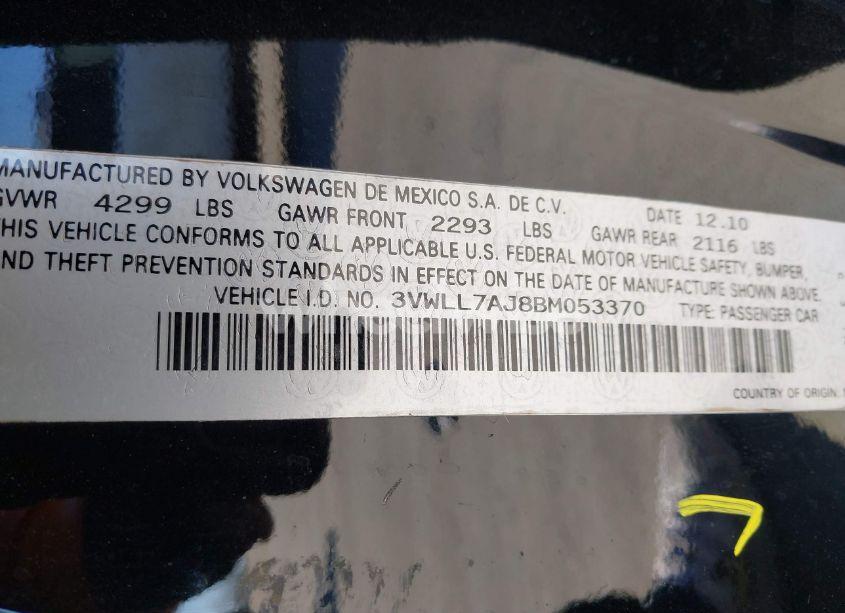 Photo 9 of 2011 Volkswagen Jetta 2.0L TDI (VIN 3VWLL7AJ8BM053370)