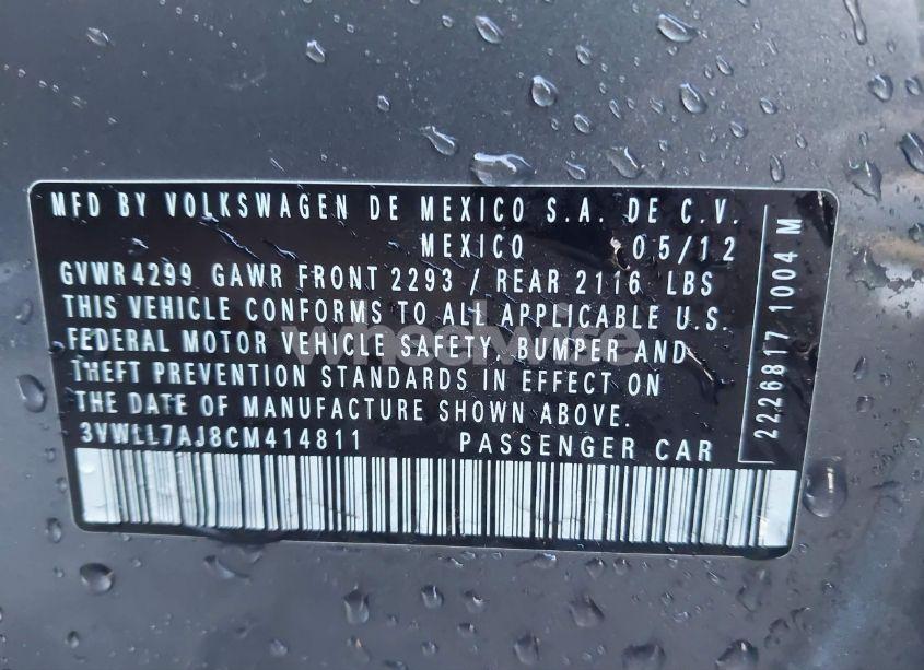 Photo 9 of 2012 Volkswagen Jetta 2.0L TDI (VIN 3VWLL7AJ8CM414811)