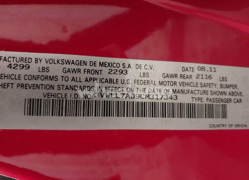 Photo 9 of 2012 Volkswagen Jetta 2.0L TDI (VIN 3VWLL7AJ9CM317343)