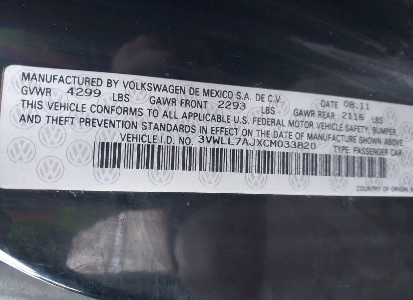 Photo 9 of 2012 Volkswagen Jetta 2.0L TDI (VIN 3VWLL7AJXCM033820)